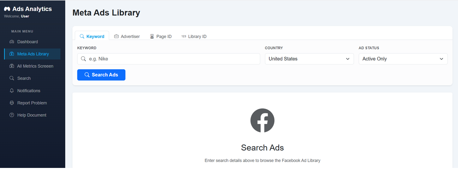 Meta Ads Library Tool